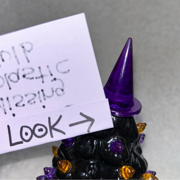 Mr Christmas small 6" Halloween tree lited purple & orange ceramic plastic READ - Picture 7 of 12
